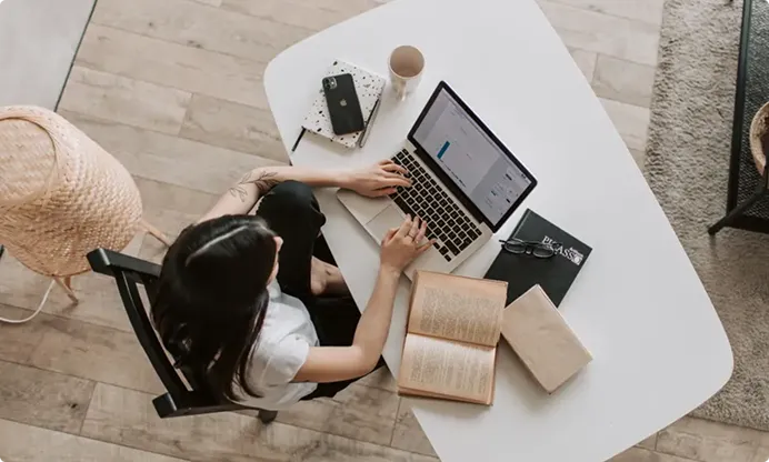 Author reviewing frequently asked questions about publishing